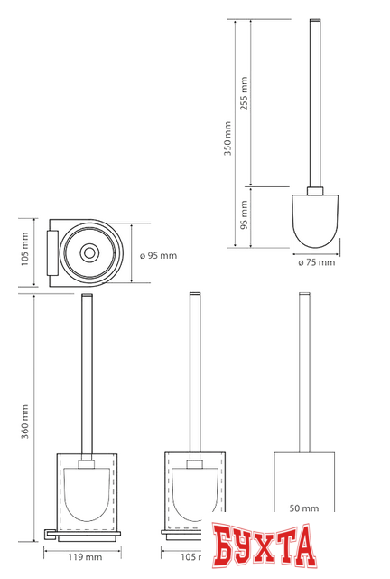 Ершик для унитаза Bemeta Galla 108113010 2