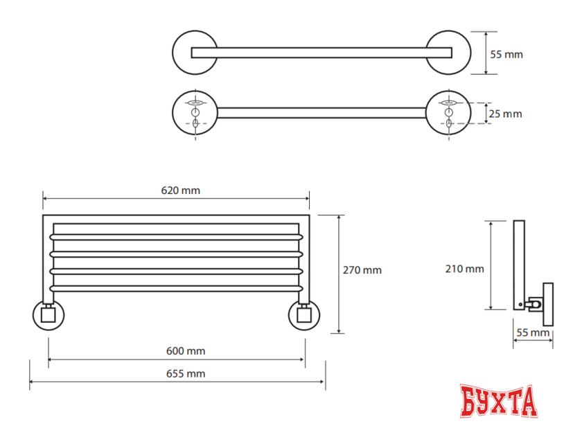 Полка для полотенца Bemeta Omega 104205152 2