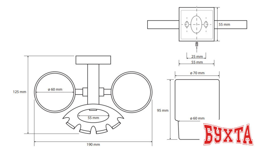 Стакан для зубной щетки и пасты Bemeta Beta 132110042 2