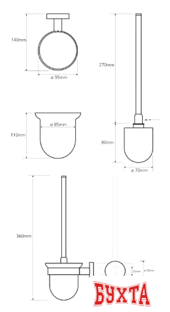Ершик для унитаза Bemeta Omega 104113017 2