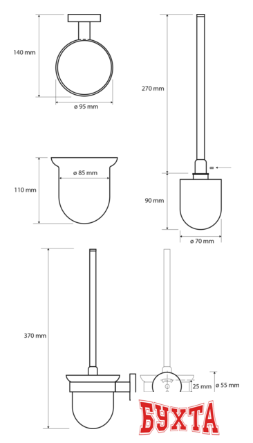 Ершик для унитаза Bemeta White 104113014 2