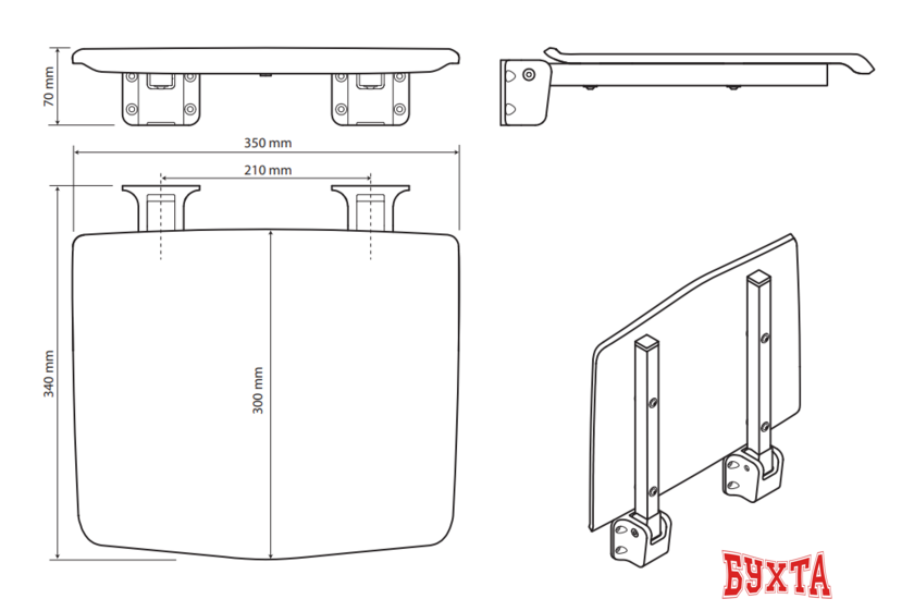 Сиденье для душа Bemeta 203125064 2