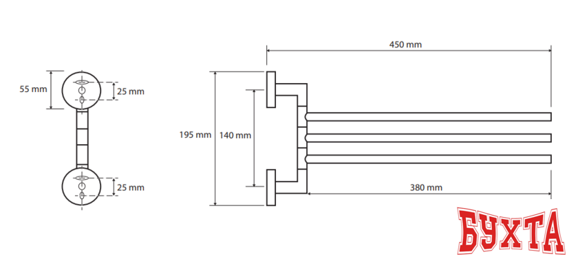Держатель для полотенца Bemeta Omega 104204112 2