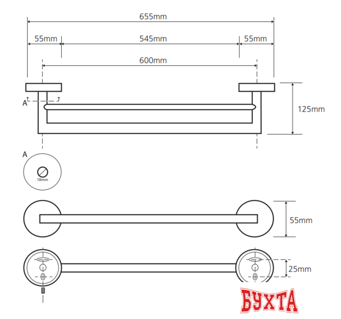 Держатель для полотенца Bemeta Neo 104204055 2