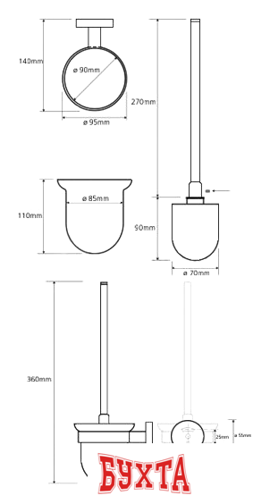 Ершик для унитаза Bemeta Trend-I 104113018a 2