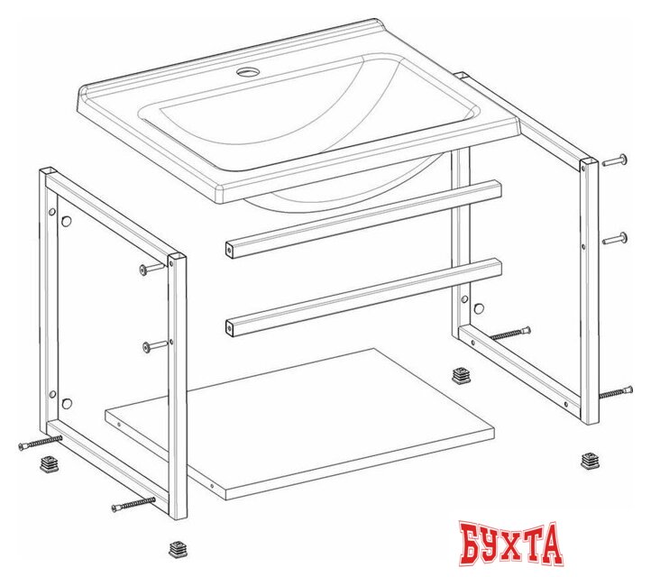 Мебель для ванных комнат Lesan Тумба с умывальником LS/CLS-60W-NEW 4