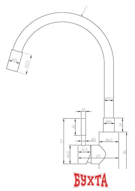 Смеситель Esko Kitchen K44BB 2