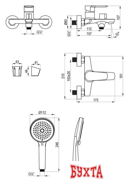 Смеситель Decoroom DR29036 2