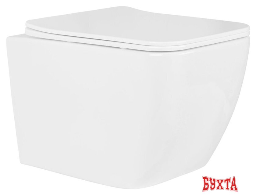 Унитаз подвесной Roxen Cube в комплекте с инсталляцией StounFix Dual Fresh 6 в 1 966383 (кнопка: серый бетон) 4