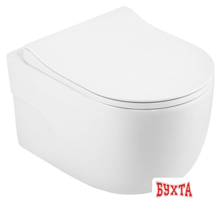 Унитаз подвесной Roxen Porto в комплекте с инсталляцией StounFix Dual Fresh 6 в 1 966078 (кнопка: серый бетон) 5