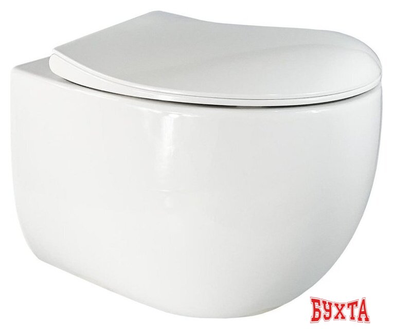 Унитаз подвесной Roxen Egg в комплекте с инсталляцией StounFix Dual Fresh 6 в 1 966619 (кнопка: бежевый) 4