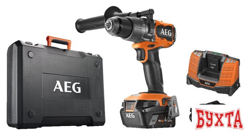 Ударная дрель-шуруповерт AEG Powertools BSB 18C3BL-X02C 4935478937 (с 2-мя АКБ 2 Ач + 4 Ач, кейс)