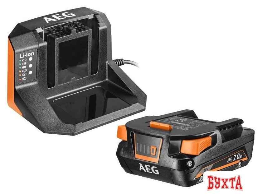 Аккумулятор с зарядным устройством AEG Powertools SET L1820S 4935478932 (18В/2 Ah + 18В) 1