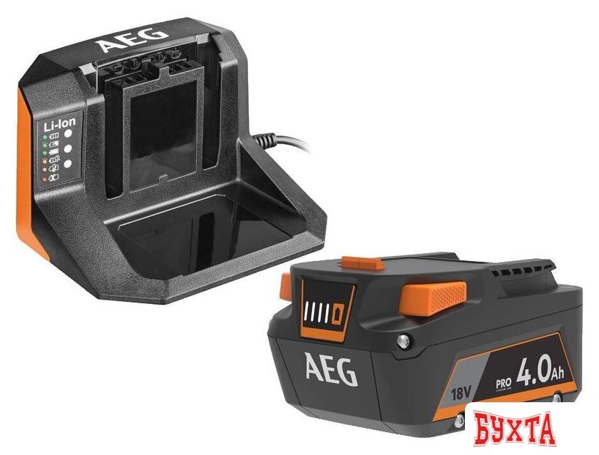 Аккумулятор с зарядным устройством AEG Powertools SET L1840S 4935478933 (18В/4 Ah + 18В)