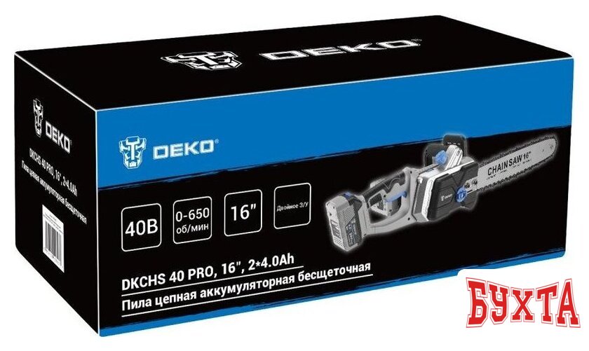 Аккумуляторная пила Deko DKCHS 40 PRO 083-2002 (с 2-мя АКБ) 5