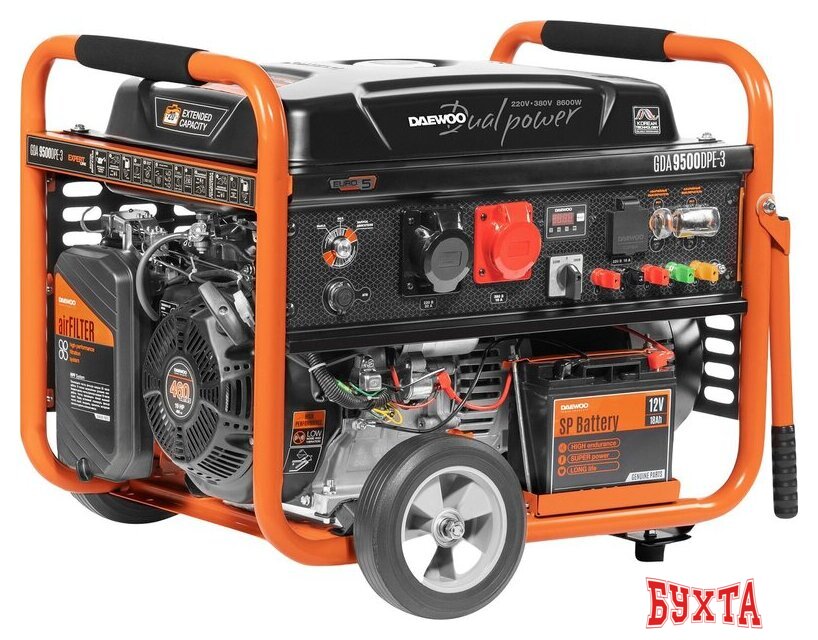 Бензиновый генератор Daewoo Power GDA 9500DPE-3