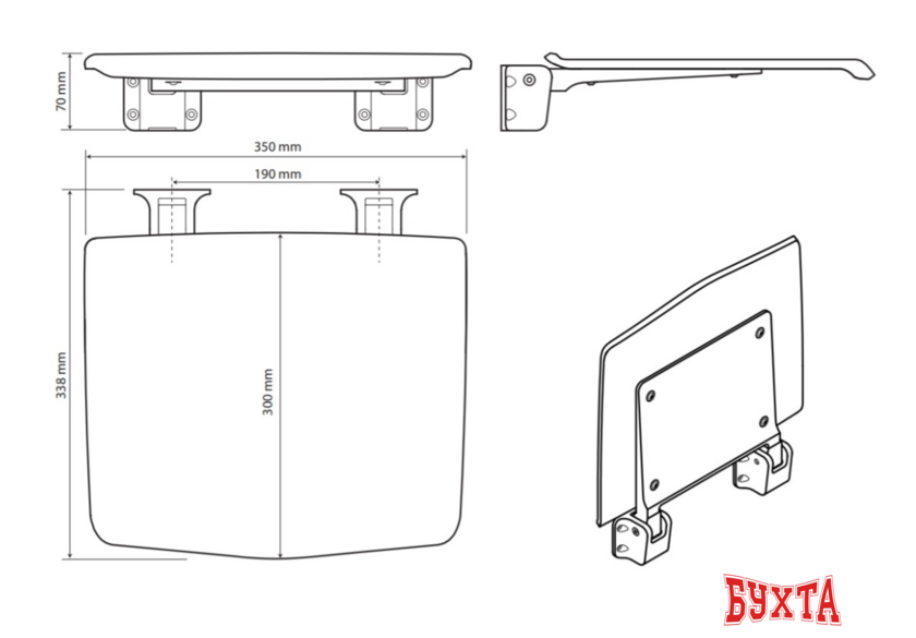 Сиденье для душа Bemeta 203025074 2