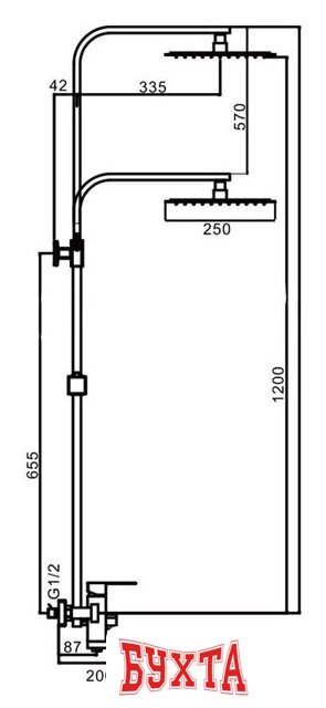 Душевая система FRAP F24802 (хром) 2