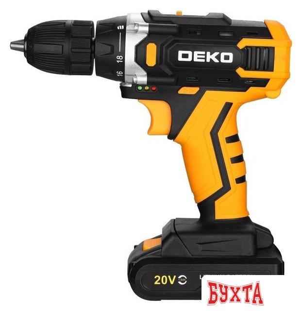 Дрель-шуруповерт Deko Banger 20V ONE+ 083-1110 (с 2-мя АКБ, кейс) 2