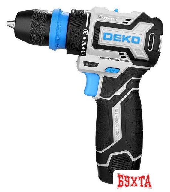 Дрель-шуруповерт Deko DKCD12 PRO ONE 085-1320 (с 2-мя АКБ, кейс) 3