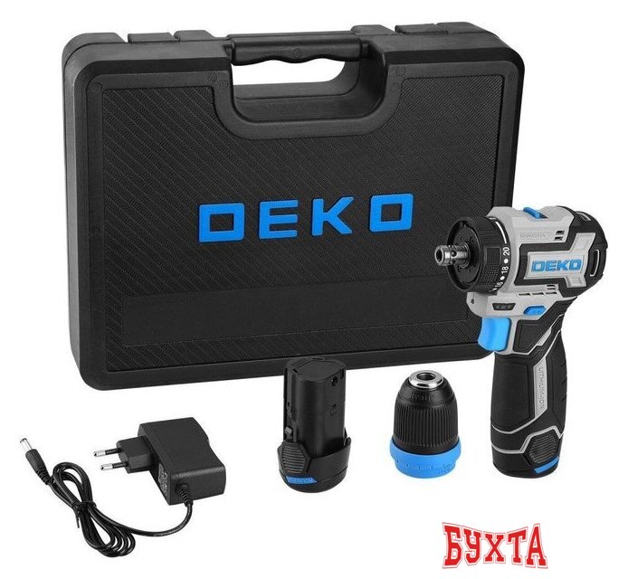 Дрель-шуруповерт Deko Loner 12V PRO 085-1122 (с 2-мя АКБ, кейс)