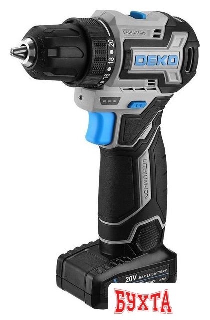 Дрель-шуруповерт Deko Loner 20V PRO 085-1010 (с 2-мя АКБ, кейс) 2