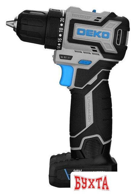 Дрель-шуруповерт Deko Loner 20V PRO 085-1010 (с 2-мя АКБ, кейс) 3