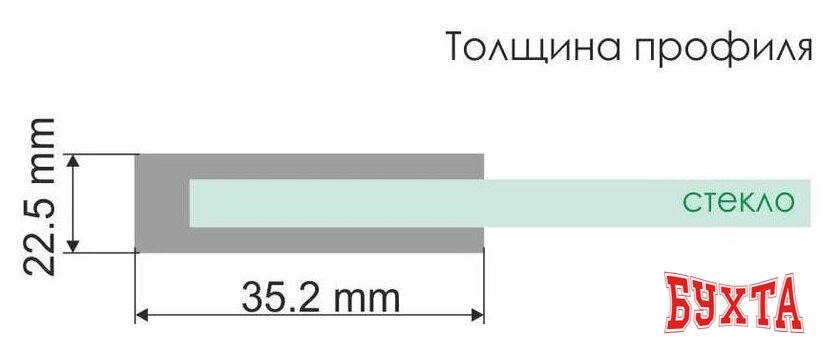 Стеклянная шторка для ванны Wasserkraft Dill 61S02-100 3
