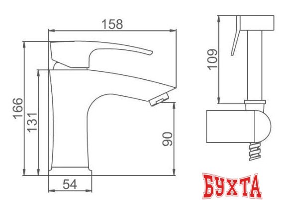 Смеситель с лейкой для биде Gerhans K11214 2