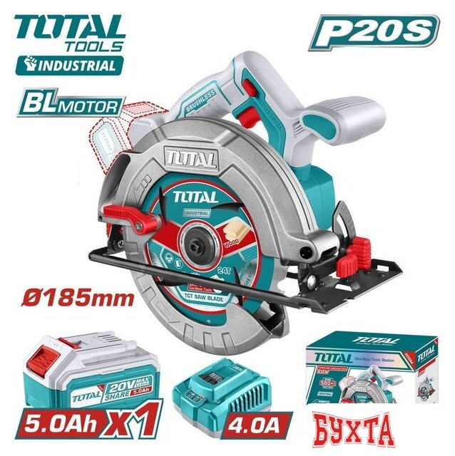 Дисковая (циркулярная) пила Total TSLI18513 (с 1-им АКБ)