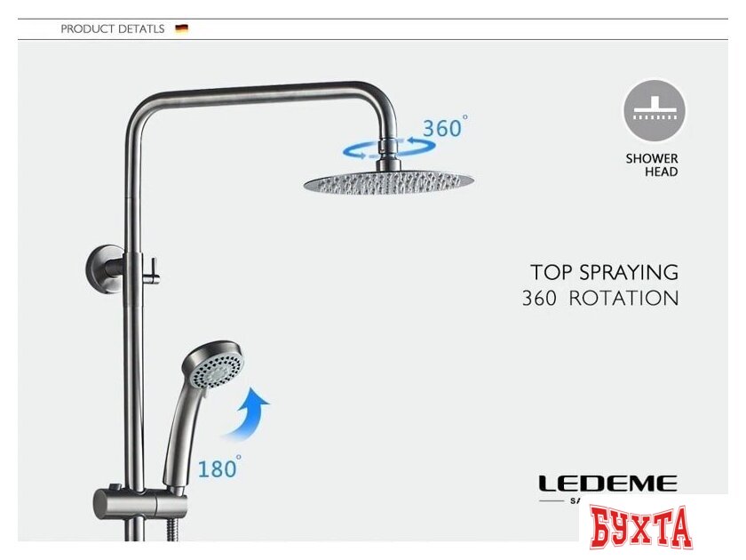 Душевая система Ledeme L72402 5
