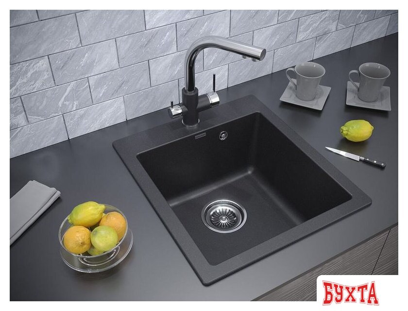 Кухонная мойка Paulmark Kante 45 PM104651-BLM 3