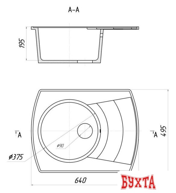 Кухонная мойка Gerhans A01 (графит) 2