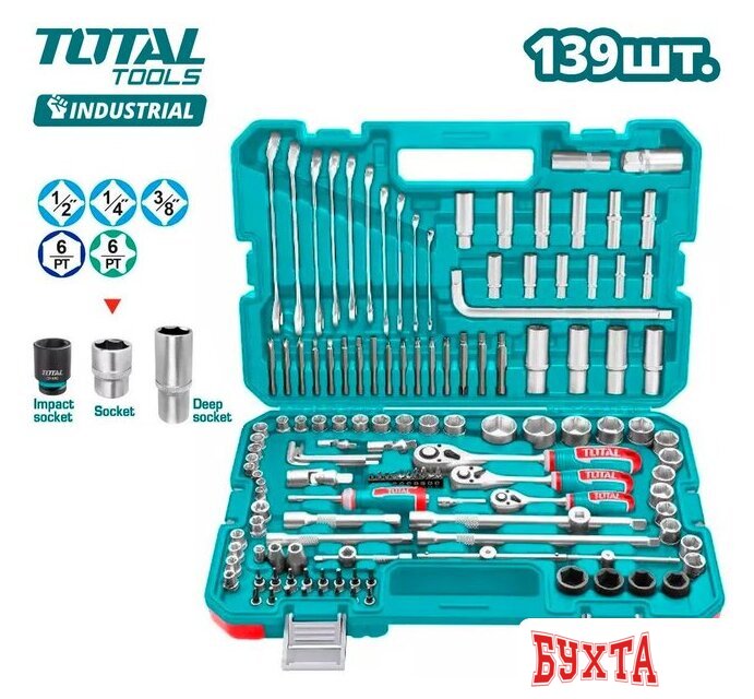 Универсальный набор инструментов Total THKTHP21396 (139 предметов)