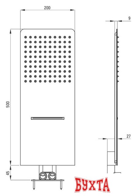Верхний душ Deante Multibox NAC 096K 2