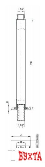 Держатель верхнего душа Deante Cascada NAC 048K 2