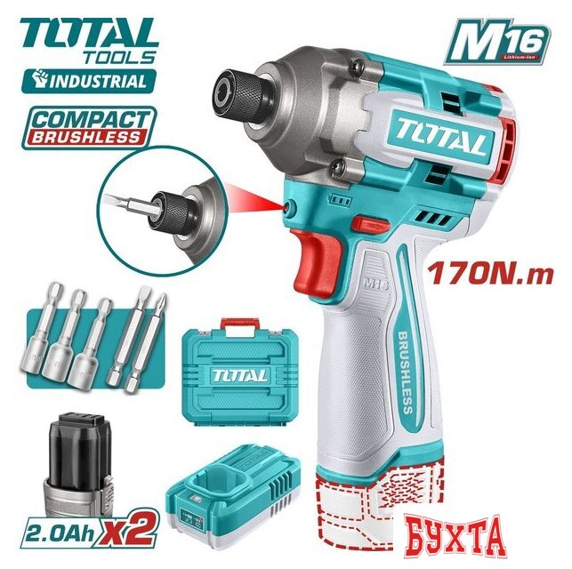 Винтоверт Total TIRLI16178 (с 2-мя АКБ, кейс)