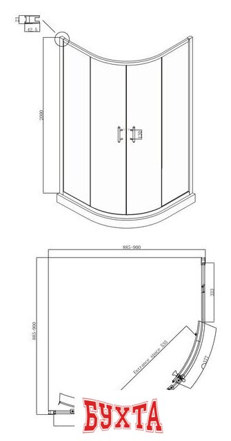 Душевой уголок Ambassador Set 14011104-ST13 5