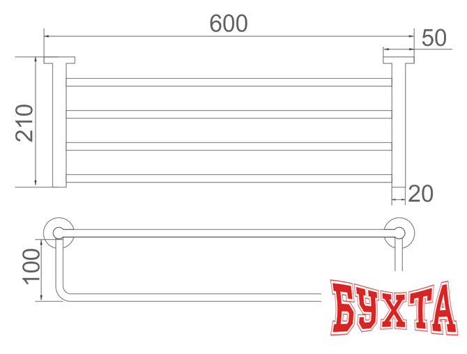 Полка для полотенца Ledeme L71724B 3