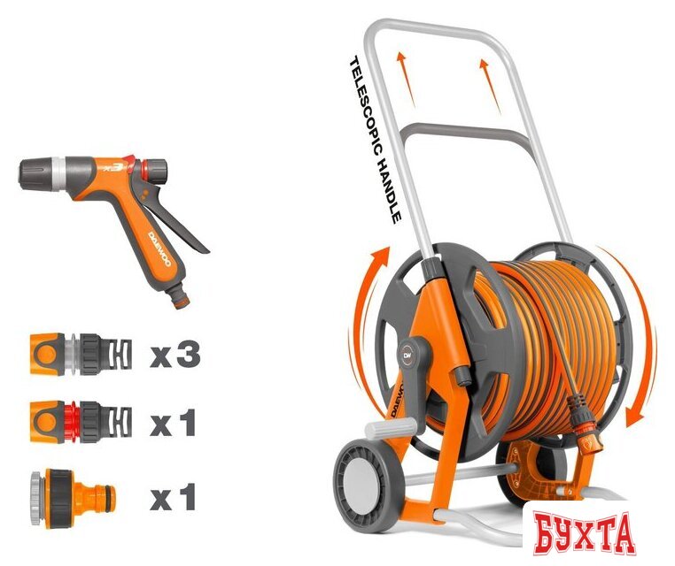 Тележка со шлангом Daewoo Power DWR 2126 (1/2", 25 м)
