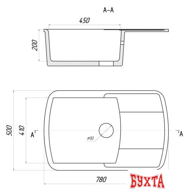 Кухонная мойка Gerhans B29 (оникс) 2