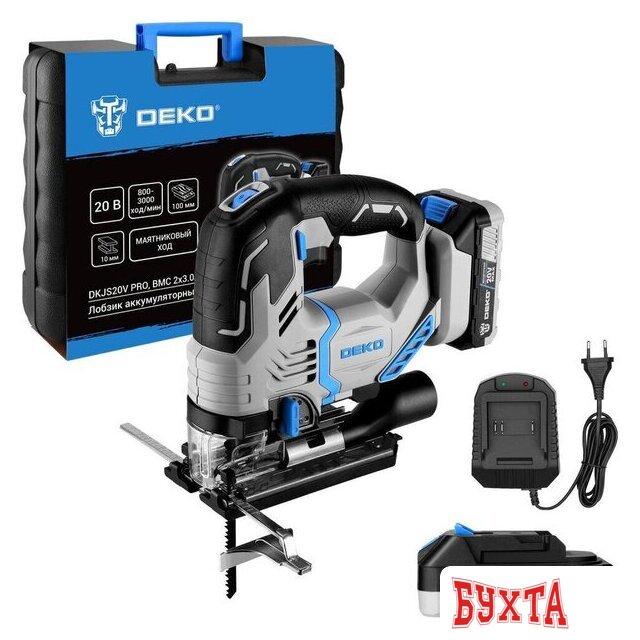 Электролобзик Deko DKJS20V PRO 085-1330 (с 2-мя АКБ)