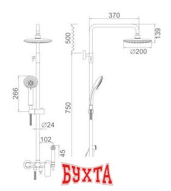 Душевая система Ledeme L2413 2