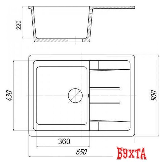 Кухонная мойка Wisent W650-30 (кремовый) 2