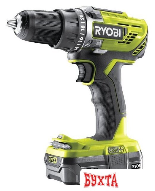 Дрель-шуруповерт Ryobi R18DD3-120S 5133003347 (с 1-м АКБ 2.0 Ah, сумка) 2