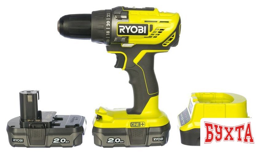 Дрель-шуруповерт Ryobi R18DD3-220S 5133003348 (с 2-мя АКБ 2 Ah, сумка) 3