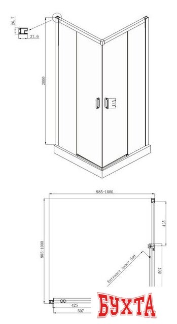 Душевой уголок Ambassador Set 11011105-ST3 5