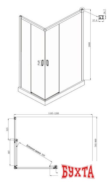 Душевой уголок Ambassador Set 11011106R-ST3 5