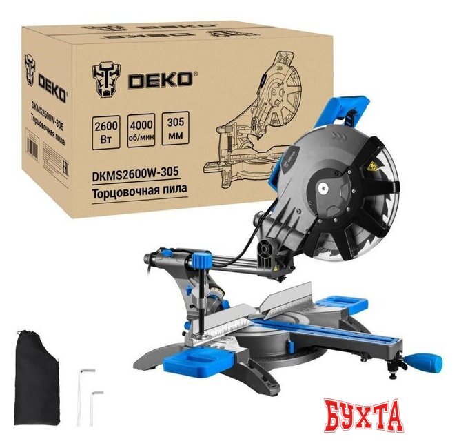 Торцовочная пила Deko DKMS2600W-305 Laser 083-1094