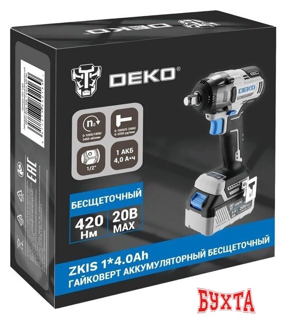 Гайковерт Deko ZKIS Set 083-1084 (с 1-им АКБ) 5